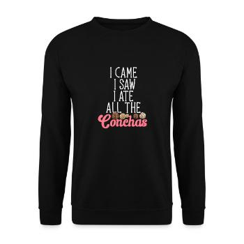 Concha Hispanic Mexikanisch Pan Dulce - Unisex Pullover - Schwarz - Vorne - Alina (178cm) & Michal (187cm)