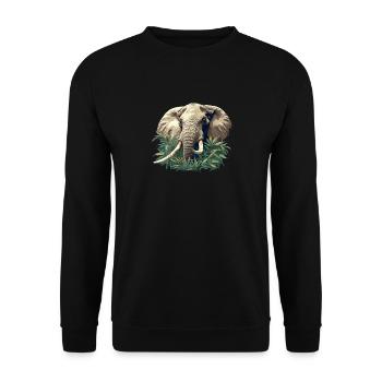 Elefanten Elefant - Unisex Pullover - Schwarz - Vorne - Alina (178cm) & Michal (187cm)