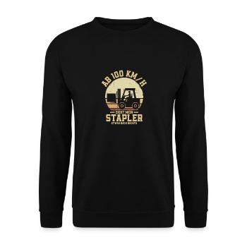 Métier de cariste Forklift Profession - Sweat-shirt Unisexe - noir - Devant - Alina (178cm) & Michal (187cm)