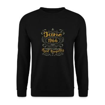 1966 June 1966 Birthday Gift June 1966 June - Unisex Sweatshirt - black - Front - Alina (178cm) & Michal (187cm)