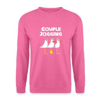 Paar joggen - Unisex Pullover - Pink - Vorne