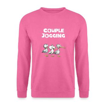 Paar joggen - Unisex Pullover - Pink - Vorne