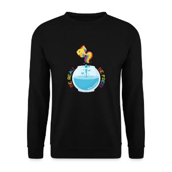 Soyez réaliste ! Être libre! - Sweat-shirt Unisexe - noir - Devant - Alina (178cm) & Michal (187cm)