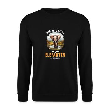 Elefanten Elefant - Unisex Pullover - Schwarz - Vorne - Alina (178cm) & Michal (187cm)