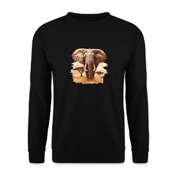 Elefanten Elefant - Unisex Pullover - Schwarz - Vorne - Alina (178cm) & Michal (187cm)