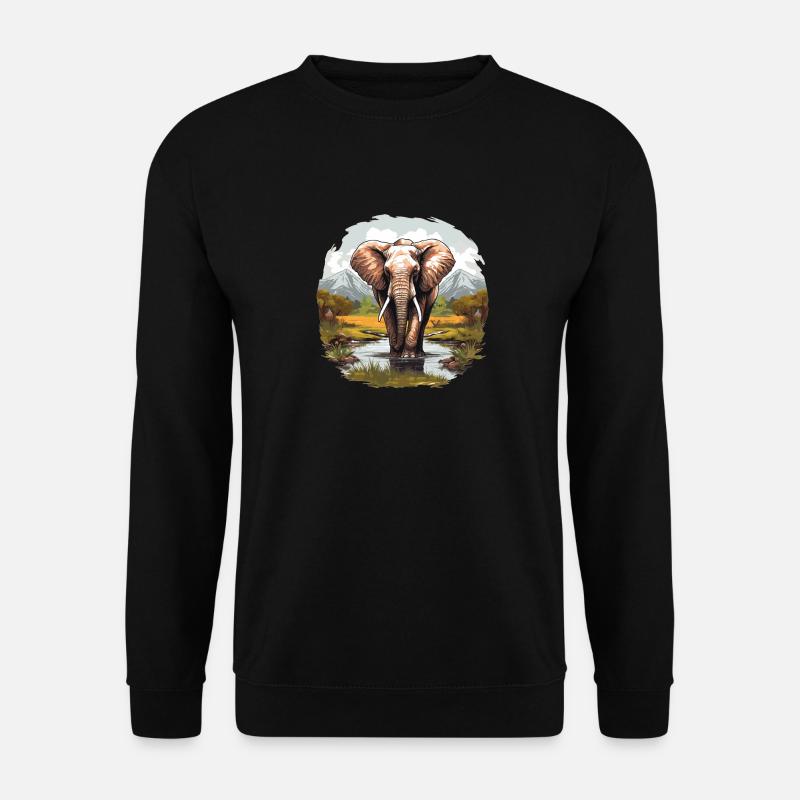 Elefanten Elefant - Unisex Pullover - Schwarz