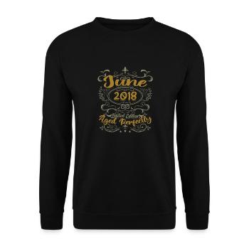 2018 June 2018 Birthday Gift June 2018 June - Unisex Sweatshirt - black - Front - Alina (178cm) & Michal (187cm)