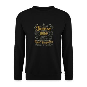 1990 Juin 1990 Cadeau Anniversaire Juin 1990 Juin - Sweat-shirt Unisexe - noir - Devant - Alina (178cm) & Michal (187cm)