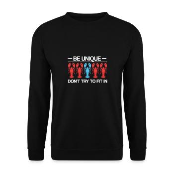 Sei einzigartig Sei selbstbewusst Sei selbstbewusst Hummer Lustig - Unisex Pullover - Schwarz - Vorne - Alina (178cm) & Michal (187cm)