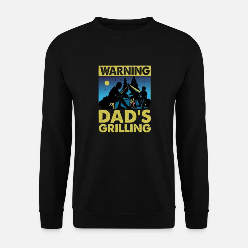Warnung Papas Grillen - Unisex Pullover - Schwarz