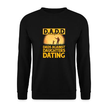D.A.D.D. Väter gegen Töchter Dating - Unisex Pullover - Schwarz - Vorne - Alina (178cm) & Michal (187cm)