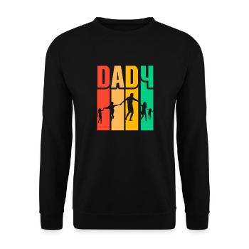 Vater von 4 Kindern - Unisex Pullover - Schwarz - Vorne - Alina (178cm) & Michal (187cm)
