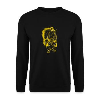 Gentleman Squirrel Funny Chipmunks Animal Lover - Unisex Sweatshirt - black - Front - Alina (178cm) & Michal (187cm)