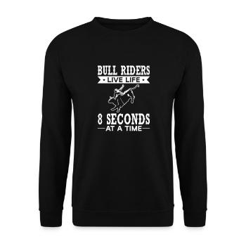Bullenreiter Rodeo Western Cowboy Bull Riding - Unisex Pullover - Schwarz - Vorne - Alina (178cm) & Michal (187cm)