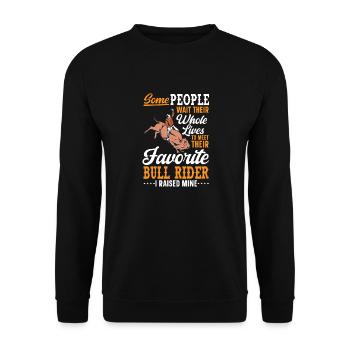 Bullenreiter Rodeo Western Cowboy Bull Riding - Unisex Pullover - Schwarz - Vorne - Alina (178cm) & Michal (187cm)