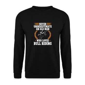 Bullenreiter Rodeo Western Cowboy Bull Riding - Unisex Pullover - Schwarz - Vorne - Alina (178cm) & Michal (187cm)