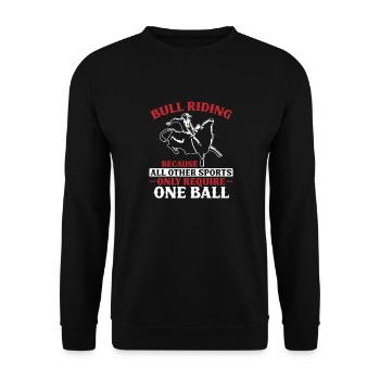 Bullenreiter Rodeo Western Cowboy Bull Riding - Unisex Pullover - Schwarz - Vorne - Alina (178cm) & Michal (187cm)
