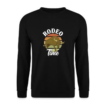 Bullenreiter Rodeo Western Cowboy Bull Riding - Unisex Pullover - Schwarz - Vorne - Alina (178cm) & Michal (187cm)