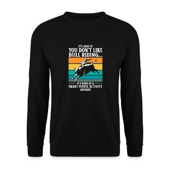 Bullenreiter Rodeo Western Cowboy Bull Riding - Unisex Pullover - Schwarz - Vorne - Alina (178cm) & Michal (187cm)