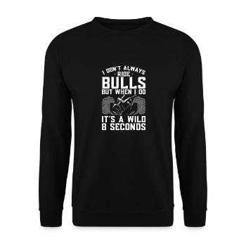 Bullenreiter Rodeo Western Cowboy Bull Riding - Unisex Pullover - Schwarz - Vorne - Alina (178cm) & Michal (187cm)