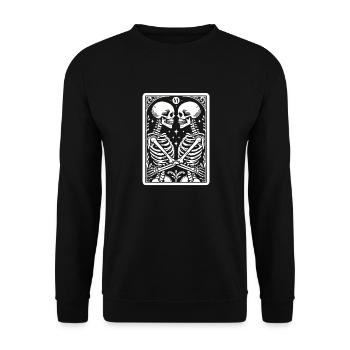 Tarot Card The Lovers VI, Tarot Card Skeletons - Unisex Sweatshirt - black - Front - Alina (178cm) & Michal (187cm)