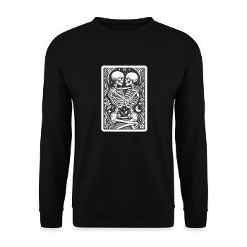 Tarot Card The Lovers VI, Tarot Card Skeletons - Unisex Sweatshirt - black - Front - Alina (178cm) & Michal (187cm)
