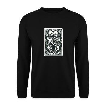 Tarot Card The Lovers VI, Tarot Card Skeletons - Unisex Sweatshirt - black - Front - Alina (178cm) & Michal (187cm)
