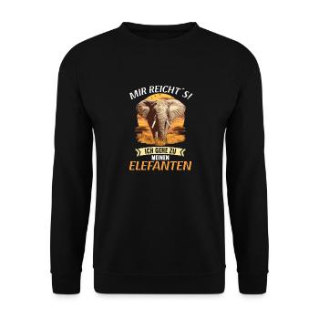 Elefanten Elefant - Unisex Pullover - Schwarz - Vorne - Alina (178cm) & Michal (187cm)