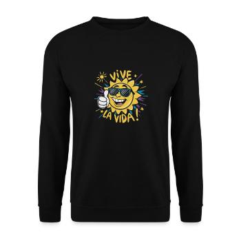 VIVE LA VIDA - Sweat-shirt Unisexe - noir - Devant - Alina (178cm) & Michal (187cm)