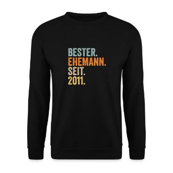 Meilleur mari de la Saint-Valentin depuis 2011 - Sweat-shirt Unisexe - noir - Devant - Alina (178cm) & Michal (187cm)