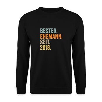 Valentine's Day Best Husband Since 2018 - Unisex Sweatshirt - black - Front - Alina (178cm) & Michal (187cm)