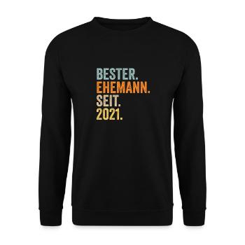 Valentinstag Bester Ehemann Seit 2021 - Unisex Pullover - Schwarz - Vorne - Alina (178cm) & Michal (187cm)