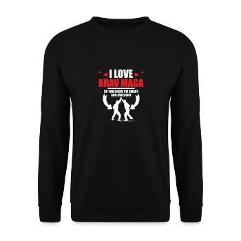 I Love Krav Maga Martial Arts Training - Unisex Sweatshirt - black - Front - Alina (178cm) & Michal (187cm)