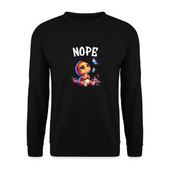 Dinosaur Saying Nope for Boys and Girls - Unisex Sweatshirt - black - Front - Alina (178cm) & Michal (187cm)