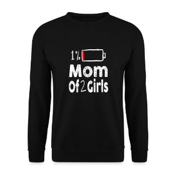 Maman de 2 filles Drôle fête des mères - Sweat-shirt Unisexe - noir - Devant - Alina (178cm) & Michal (187cm)