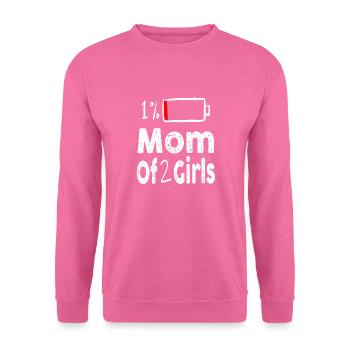 Mutter von 2 Mädchen Lustiger Muttertag - Unisex Pullover - Pink - Vorne