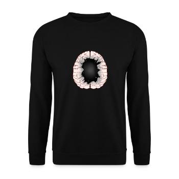 Brain Idiot Idiot Brain Brains Intelligence - Unisex Sweatshirt - black - Front - Alina (178cm) & Michal (187cm)