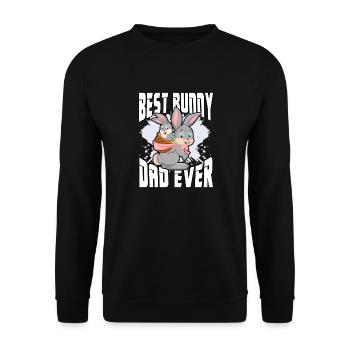 Bester Hasenvater aller Zeiten - Unisex Pullover - Schwarz - Vorne - Alina (178cm) & Michal (187cm)