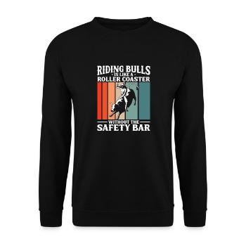 Bullenreiter Rodeo Western Cowboy Bull Riding - Unisex Pullover - Schwarz - Vorne - Alina (178cm) & Michal (187cm)