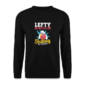 Bowling Left-handed Left-handed bowler - Unisex Sweatshirt - black - Front - Alina (178cm) & Michal (187cm)