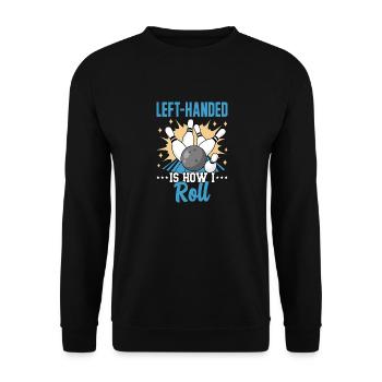 Bowling Left-handed Left-handed bowler - Unisex Sweatshirt - black - Front - Alina (178cm) & Michal (187cm)