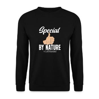 Linkshänder - Unisex Pullover - Schwarz - Vorne - Alina (178cm) & Michal (187cm)