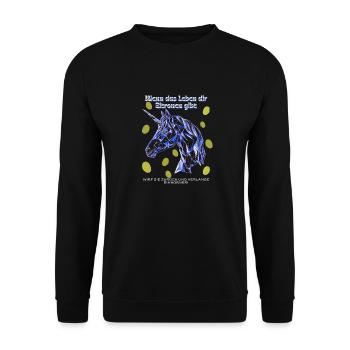 Zitronen Einhorn - Unisex Pullover - Schwarz - Vorne - Alina (178cm) & Michal (187cm)