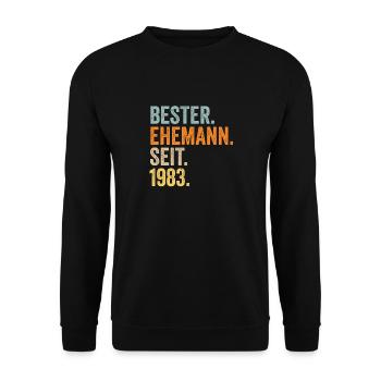 Valentine's Day Best Husband Since 1983 - Unisex Sweatshirt - black - Front - Alina (178cm) & Michal (187cm)