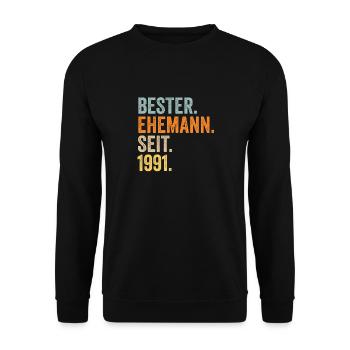 Valentine's Day Best Husband Since 1991 - Unisex Sweatshirt - black - Front - Alina (178cm) & Michal (187cm)