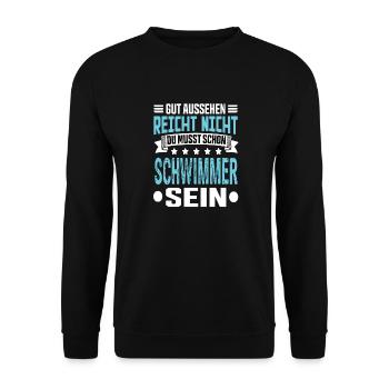 Swimmer - Unisex Sweatshirt - black - Front - Alina (178cm) & Michal (187cm)