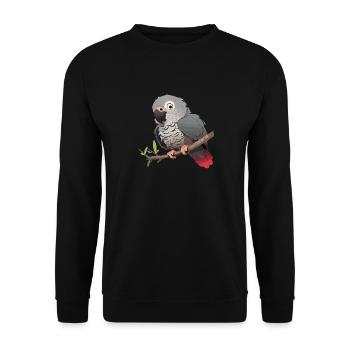 Graupapageien Graupapagei - Unisex Pullover - Schwarz - Vorne - Alina (178cm) & Michal (187cm)