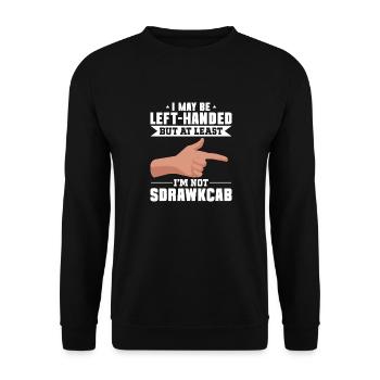 Linkshänder - Unisex Pullover - Schwarz - Vorne - Alina (178cm) & Michal (187cm)