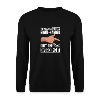 Linkshänder - Unisex Pullover - Schwarz - Vorne - Alina (178cm) & Michal (187cm)