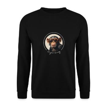 Affe Sonnenbrille Cool - Unisex Pullover - Schwarz - Vorne - Alina (178cm) & Michal (187cm)